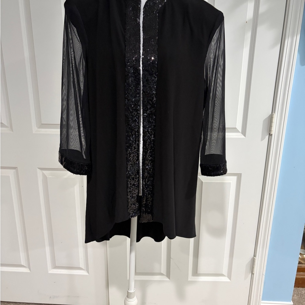 Elegant Black Women's Blazer with Sequin Detail